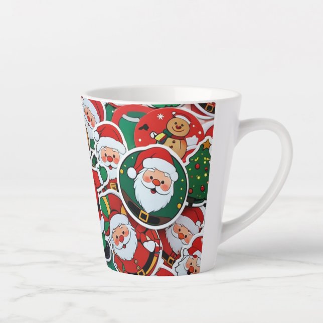 Tasse Latte Père Noël Lette gaie - Parfait pour les Sips de Va (Droite)