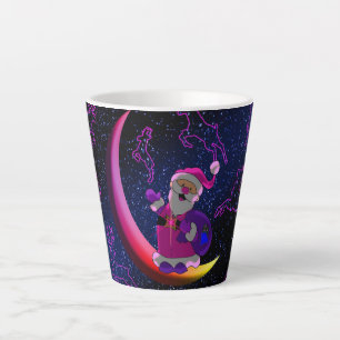 Tasse Latte Père Noël sur la Lune