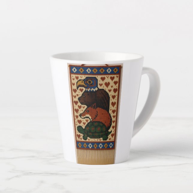 Tasse Latte Perles animales Totem (Angle droit)