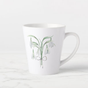 Tasse Latte Perles de Neige Fleur de Naissance de Janvier Céra