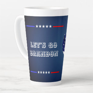 Tasse Latte Personnalisé ALLONS BRANDON Trump Drapeau américai
