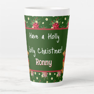 Tasse Latte Personnalisé Avoir un Noël Holly Jolly