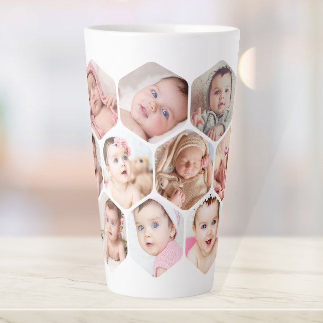 Tasse Latte Personnalisé Honeypeb Enfants Bébé Photos Personna (Customize Your Honeycomb Photo Mug: Cozy and Cute)
