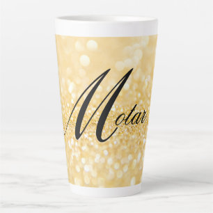 Tasse Latte Personnalisé Votre Nom Style doré