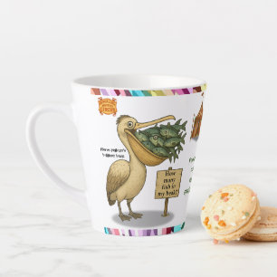 Tasse Latte Personnaliser : Le bec brillant de Pierre le pélic