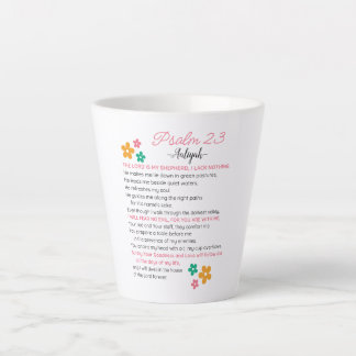 Tasse Latte Personnaliser Psaume 23-NIV Bible Scripture Fleurs