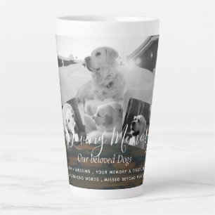 Tasse Latte Pet Dog Memorial Photo Collage Poème du Souvenir