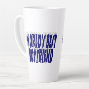 Tasse Latte Petit ami avec texte bleu foncé