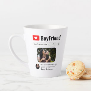 Tasse Latte Petit ami Médias sociaux