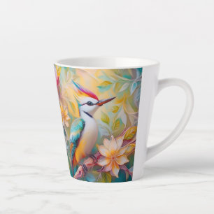 Tasse Latte Petit arc-en-ciel Pic Imaginaire Oiseau