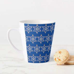 Tasse Latte Petit champ d'étoiles juives sur le Arrière - pl
