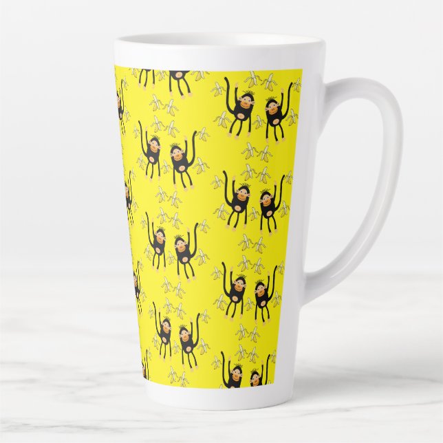 Tasse Latte Petit Singe Et Bananes (Droite)