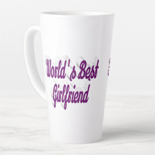 Tasse Latte Petite amie écriture violette