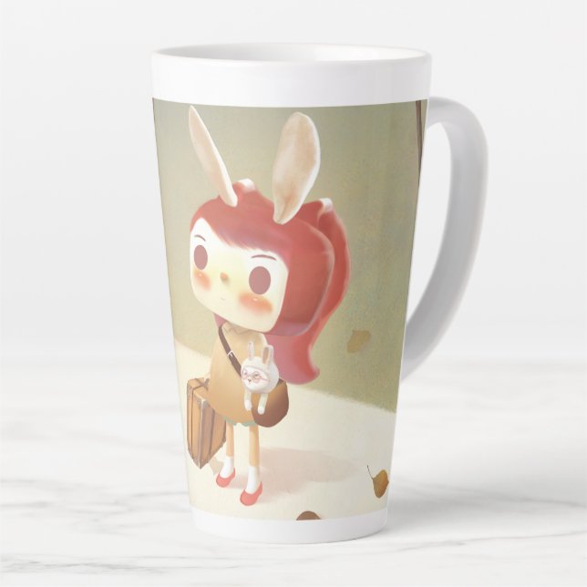 Tasse Latte Petite fille perdue dans la forêt (Angle droit)