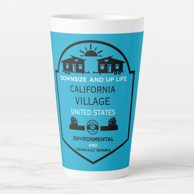 Tasse Latte Petite Maison Communautés éditable (Devant)