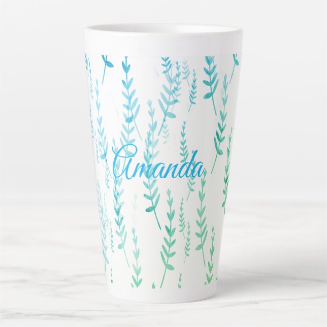 Tasse Latte Petites brindilles avec Feuilles (Devant)