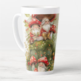 Tasse Latte Petits Gnomes & Tabourets Art numérique