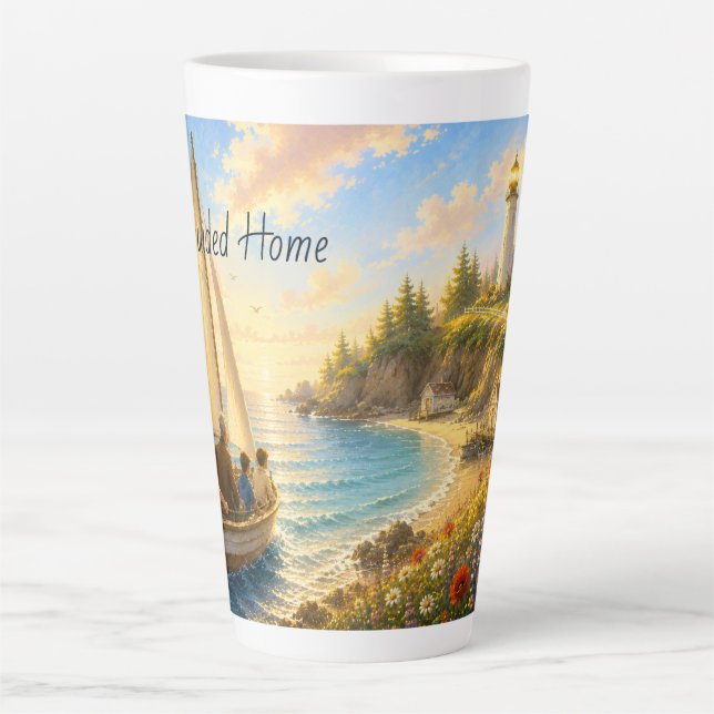 Tasse Latte Phare Côté Maison Guidée (Devant)