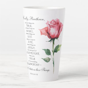 Tasse Latte Philippiens 4:8 Quelles que soient les choses qui 