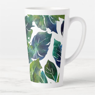 Tasse Latte Philodendron vert et bleu du feuillage Botanique