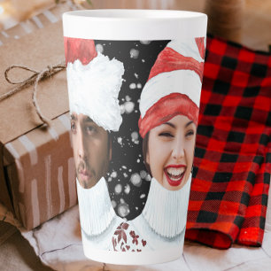 Tasse Latte Photo amusante Noël personnalisé