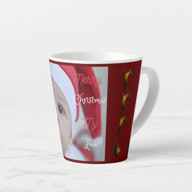 Tasse Latte Photo de bébé du Père Noël Noël Noël (Angle droit)