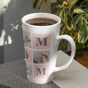 Tasse Latte Photo de collection moderne Best Mom Ever Pink Cad