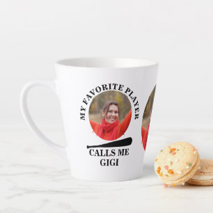 Tasse Latte Photo de forme de base-ball personnalisée mon base