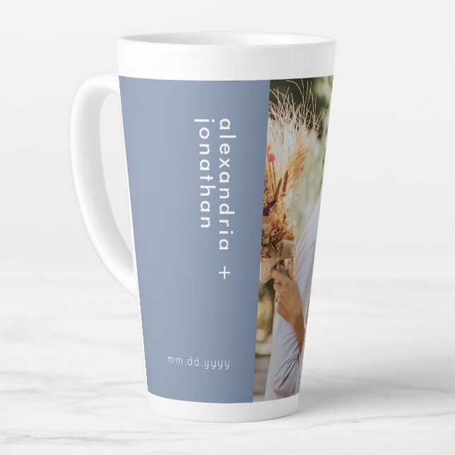 Tasse Latte Photo de mariée et de chambre élégante moderne (Angle gauche)