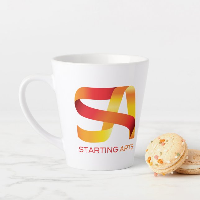 Tasse Latte Photo du logo SA 2020 (En situation)
