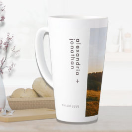 Tasse Latte Photo et texte personnalisés