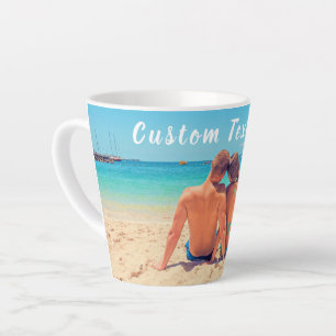 Tasse Latte Photo et texte personnalisés - Votre propre design