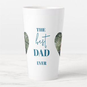 Tasse Latte Photo Papa & Enfant - Cadre Coeur Meilleur Papa Ja