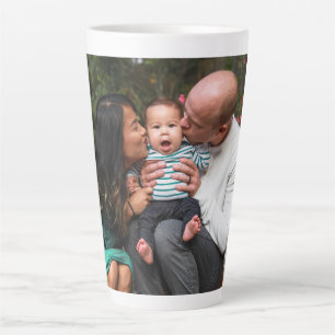 Tasse Latte Photo personnalisée de famille personnalisée