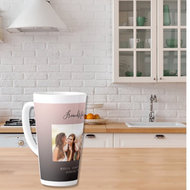 Tasse Latte Photo personnalisée meilleurs amis pour la vie noi (Créateur téléchargé)