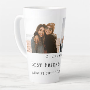 Tasse Latte Photo personnalisée moderne des meilleures amies p