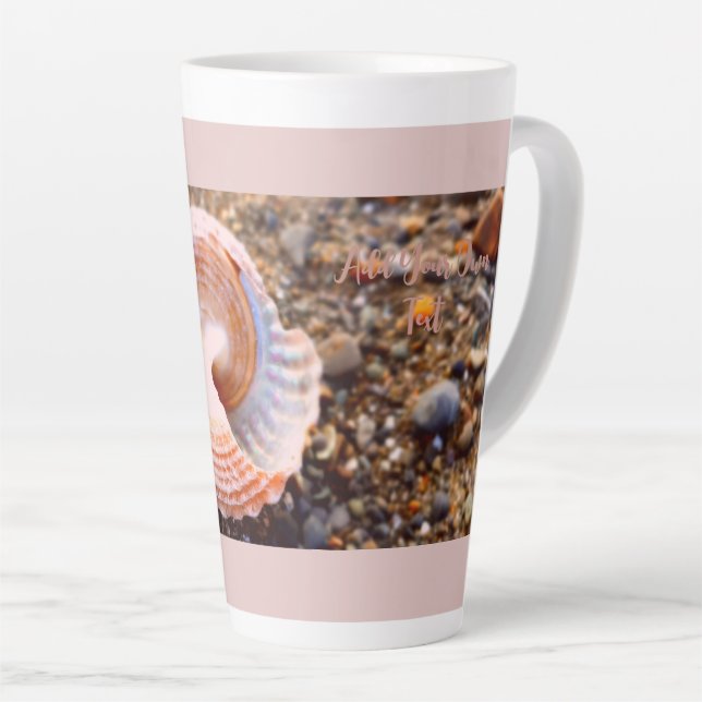 Tasse Latte Photo plage et coquillage personnalisée (Angle droit)