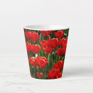 Tasse Latte Photographie de fleurs florales élégantes tulipes