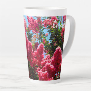 Tasse Latte Photographie de myrte de colza rose