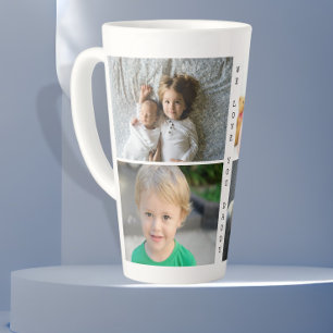 Tasse Latte Photos personnalisées et texte que nous vous aimon