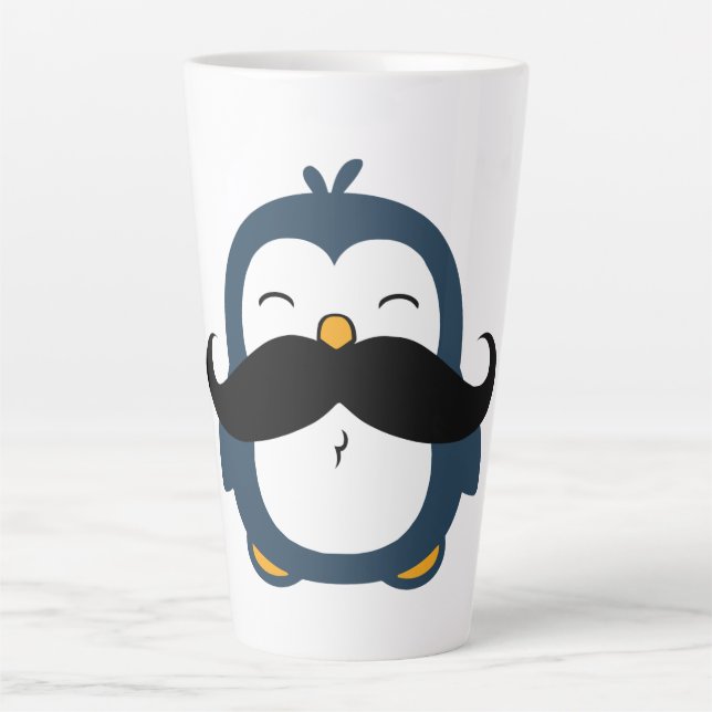 Tasse Latte Pingouin de Moustache (Devant)