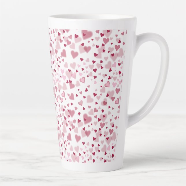 Tasse Latte  Pink Lovely Hearts Pattern  (Droite)