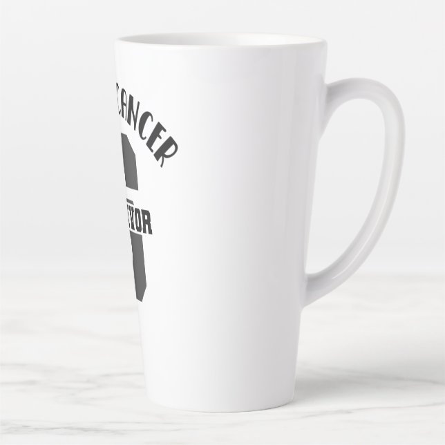 Tasse Latte Pink Ribbon Cancer du sein Survivant (Droite)