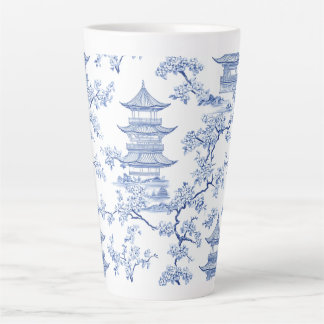 Tasse Latte PixDezine Pagodes Chinoiserie Fleurs de Cerisier B