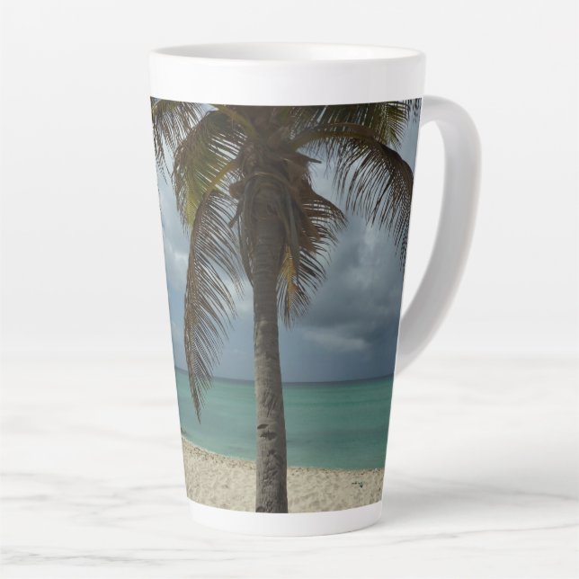 Tasse Latte Plage d'Aruba I Belle Scène Nature (Angle droit)
