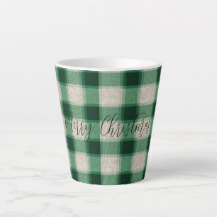 Tasse Latte Plaid à la crème verte