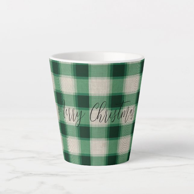 Tasse Latte Plaid à la crème verte (Devant)