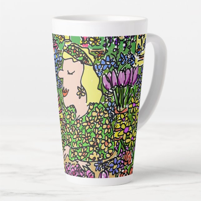 Tasse Latte Plaisir fleuriste ou vendeur de fleurs (Angle droit)