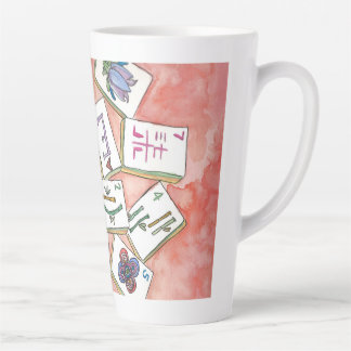 Tasse Latte plateau de carreaux rose