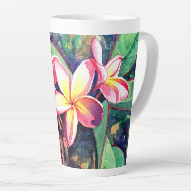 Tasse Latte Plumeria douce (Angle droit)